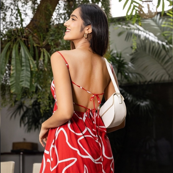 Sabo Catie Thin Strap Backless Maxi Dress In Evoke Red Size XL - Picture 8 of 14